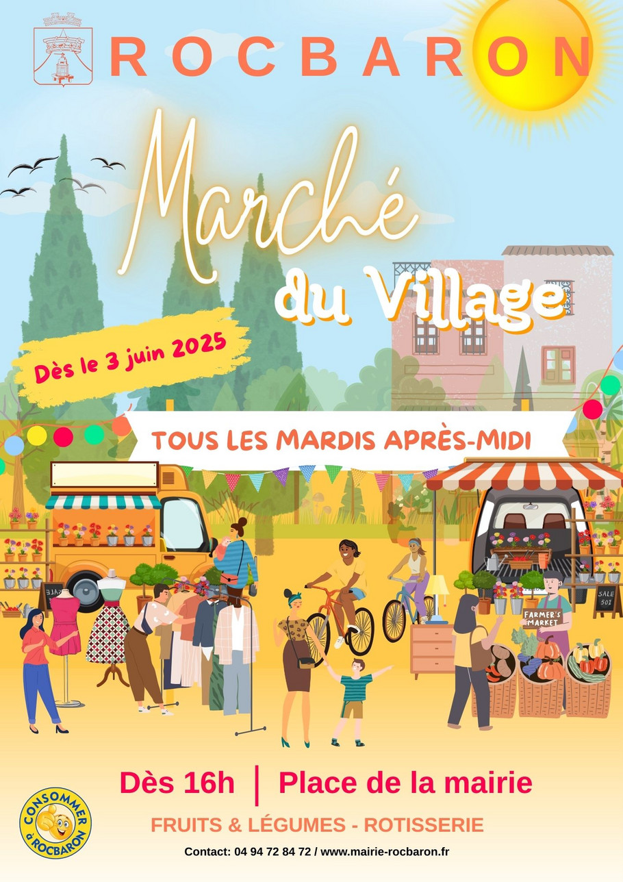 Flyer événement marché illustration moderne bleu marine et coloré - 1